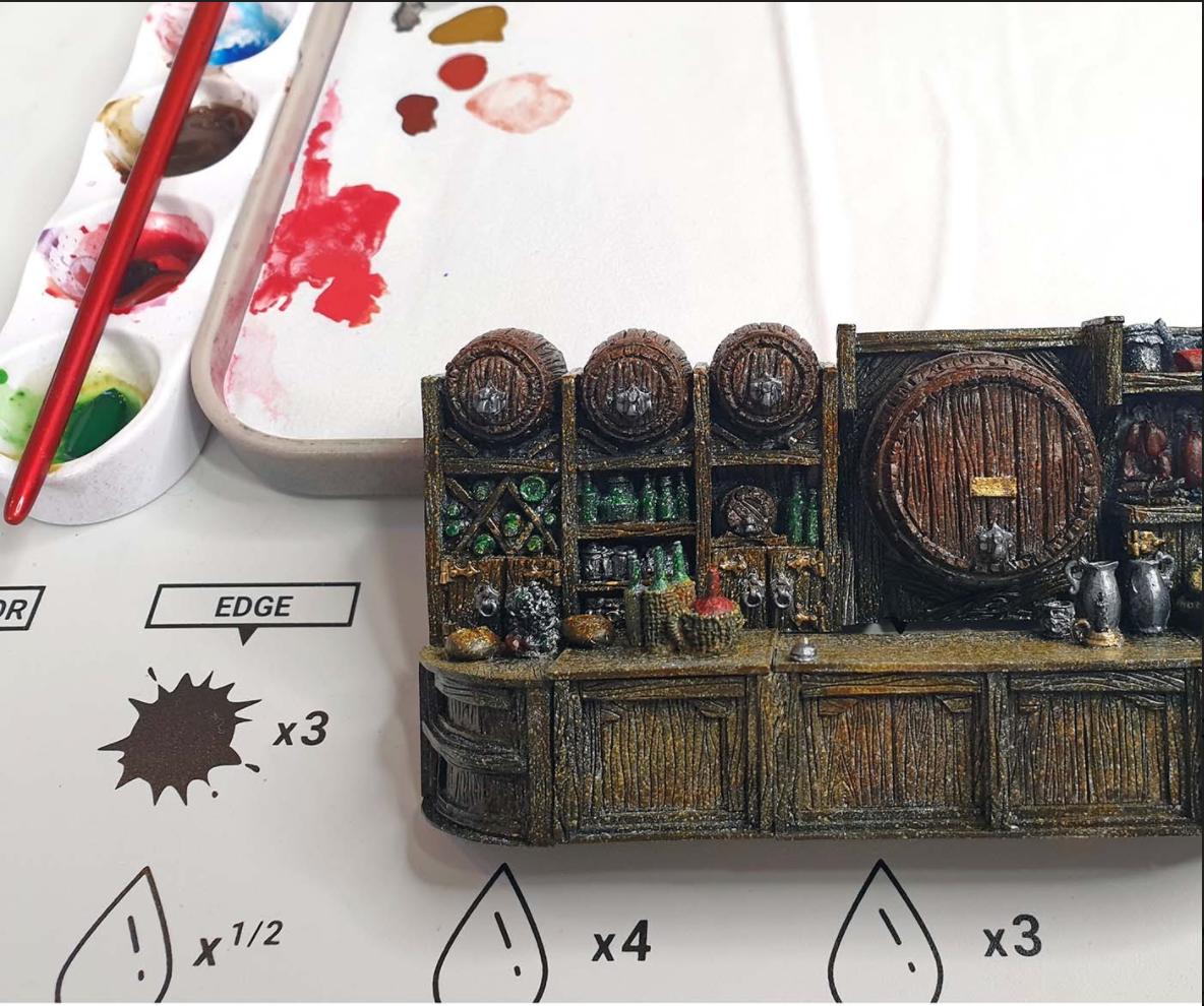 DnD Bar Scene Tiny Furniture quick shades and inks phase