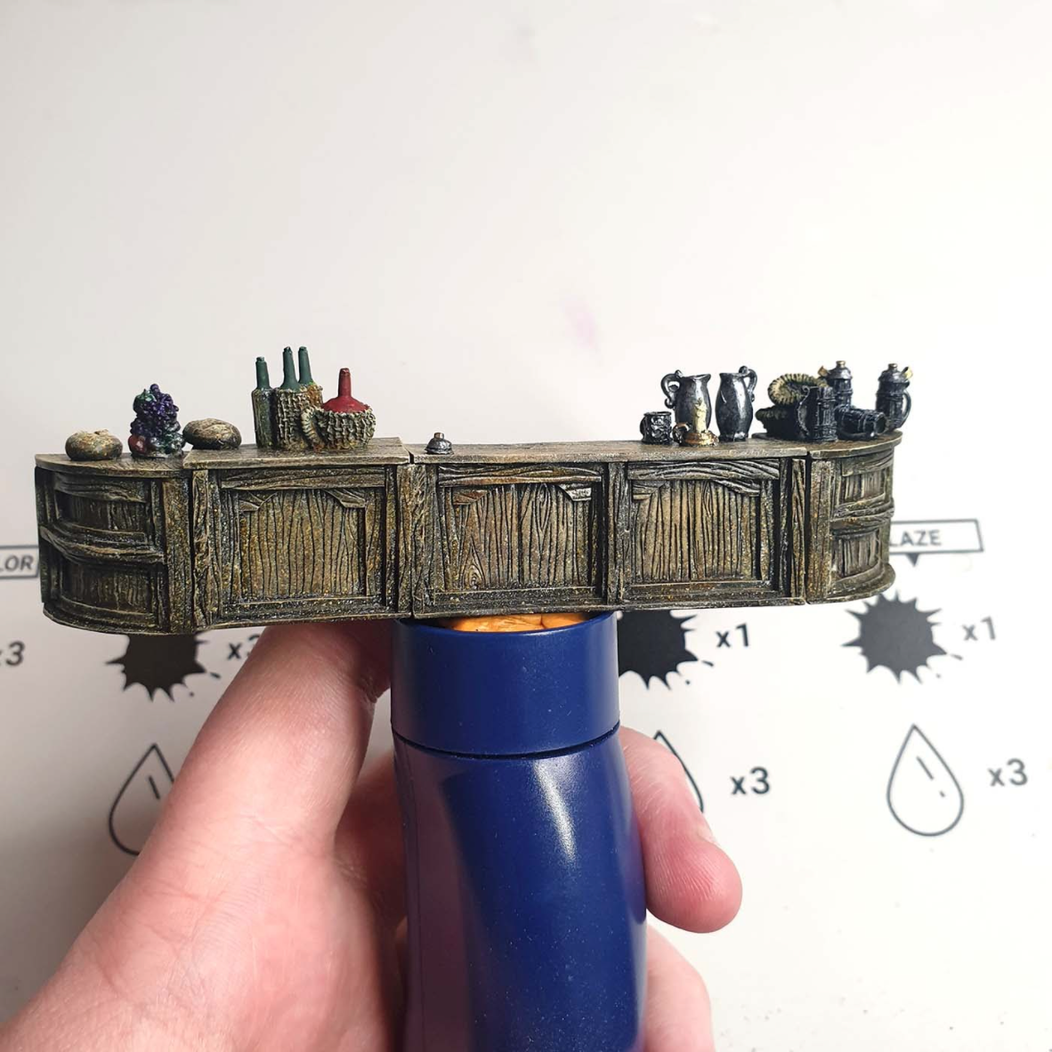 Tiny Furniture DnD Bar Scene dry brush phase