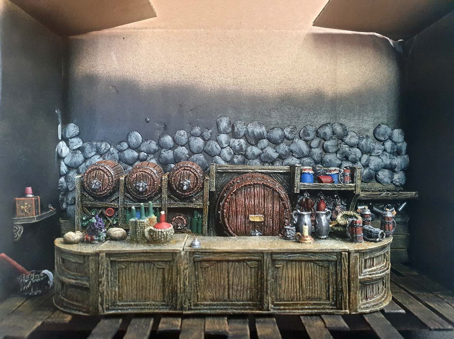 Guide to painting Tiny Furniture DnD Bar Scene complete