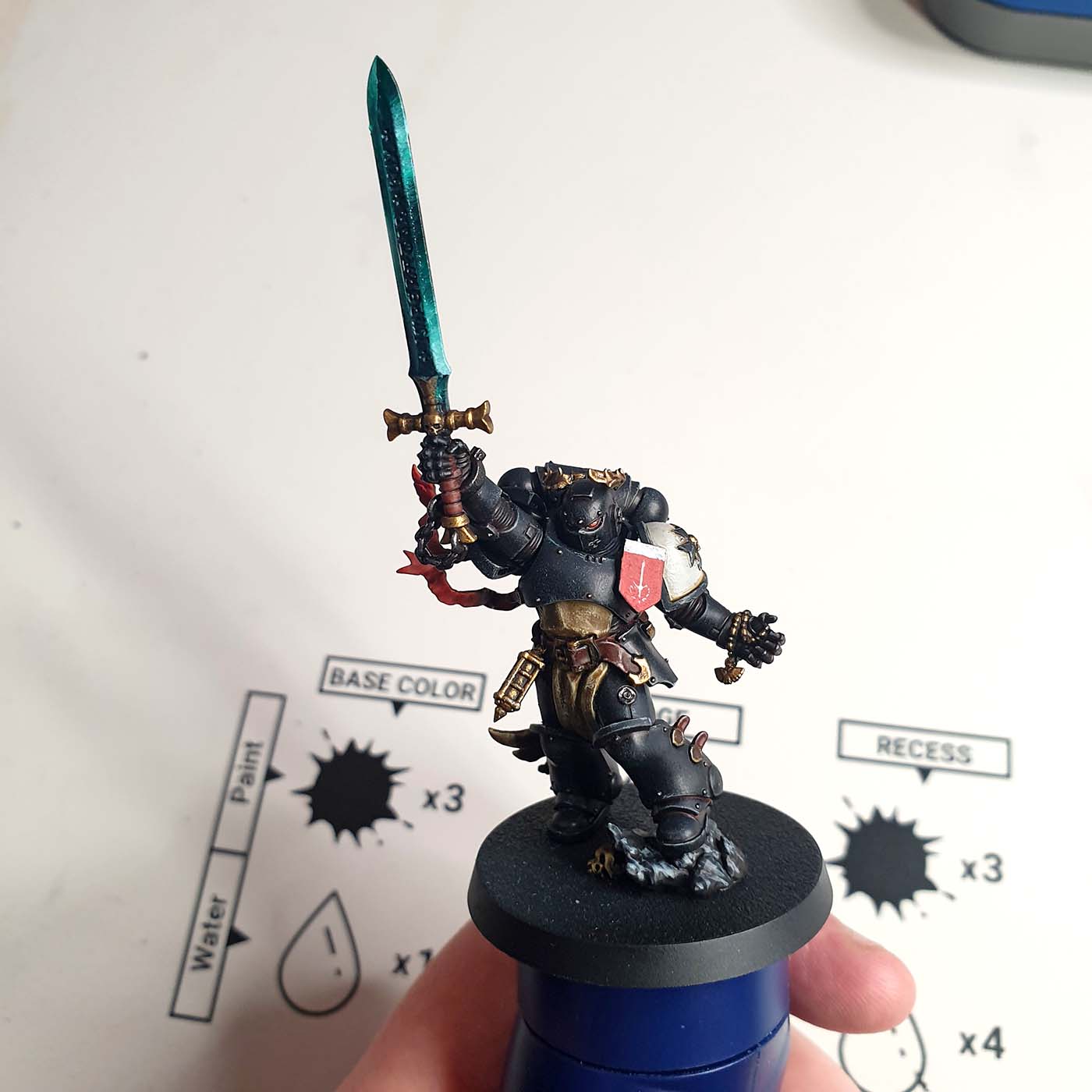 How to paint painting miniatures Black Templars completed piece