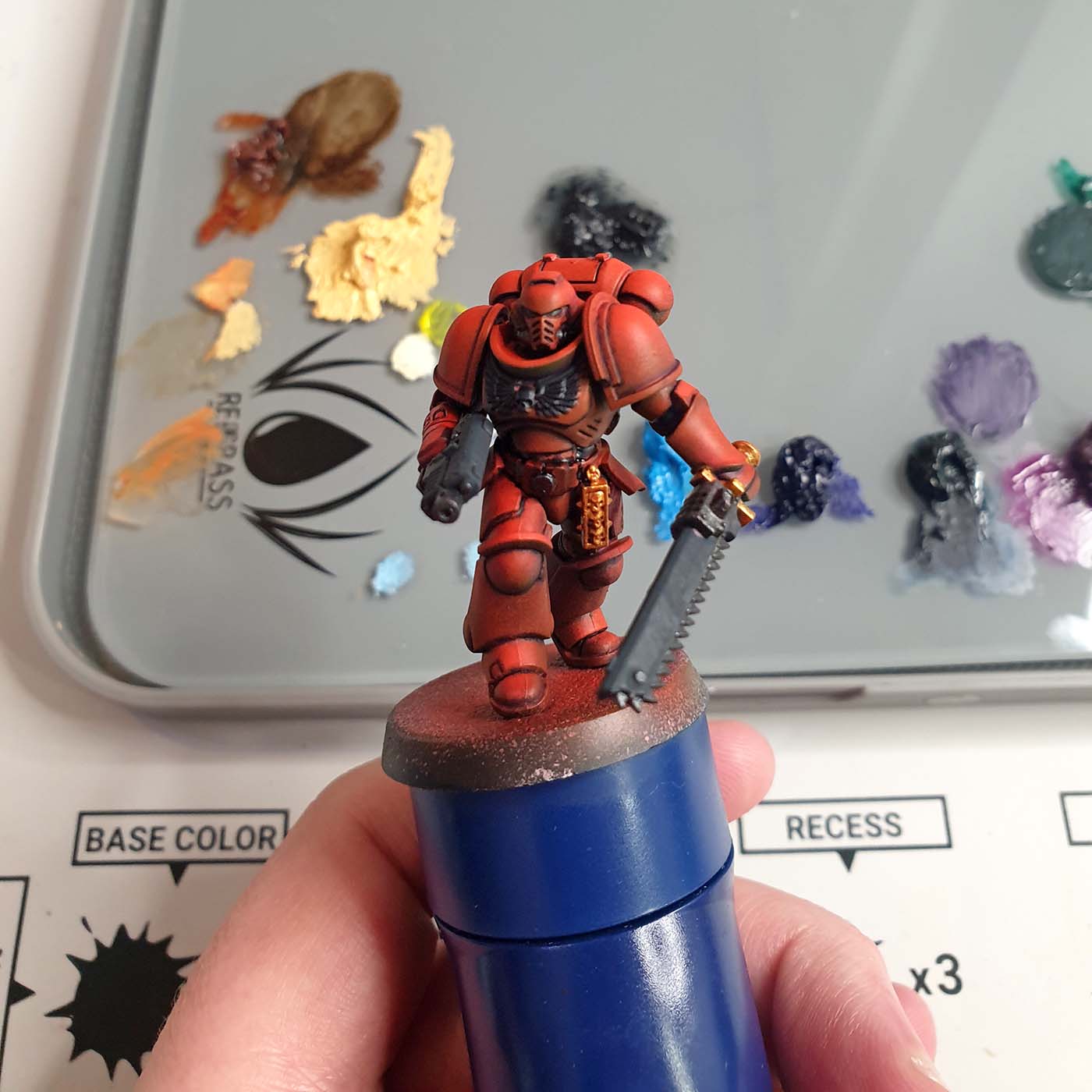 oil washes stage How To paint Blood Angel space marine