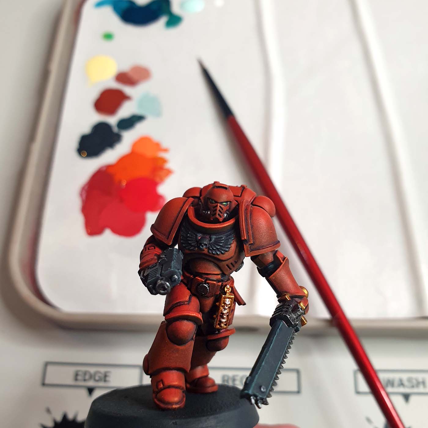 finishing touches How To paint Blood Angel space marine