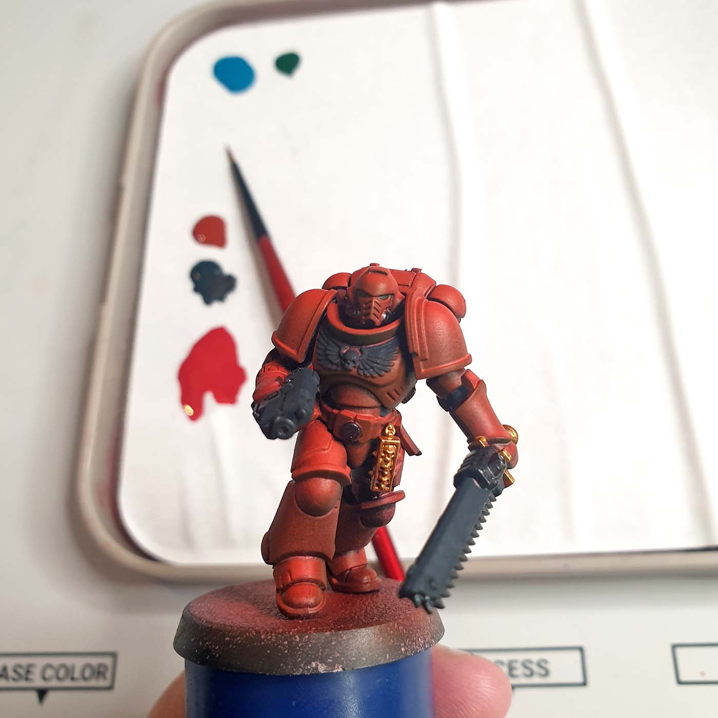 blocking basecolors How To paint Blood Angel space marine