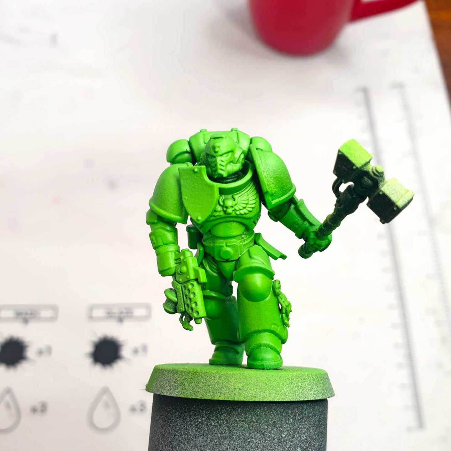 edge highlight space marine guide salamander primaris warhammer 40k games workshop redgrassgames basecoat green armor stage rgg painting guide