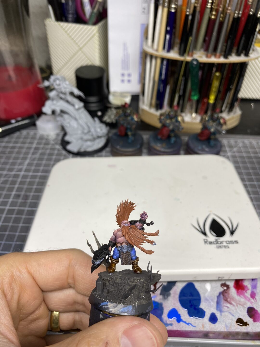 gotrek dwarf warhammer fantasy age of sigmar games workshop anamnesis studio redgrassgames rgg nmm painting guide leather step by step glaze chestnut ink