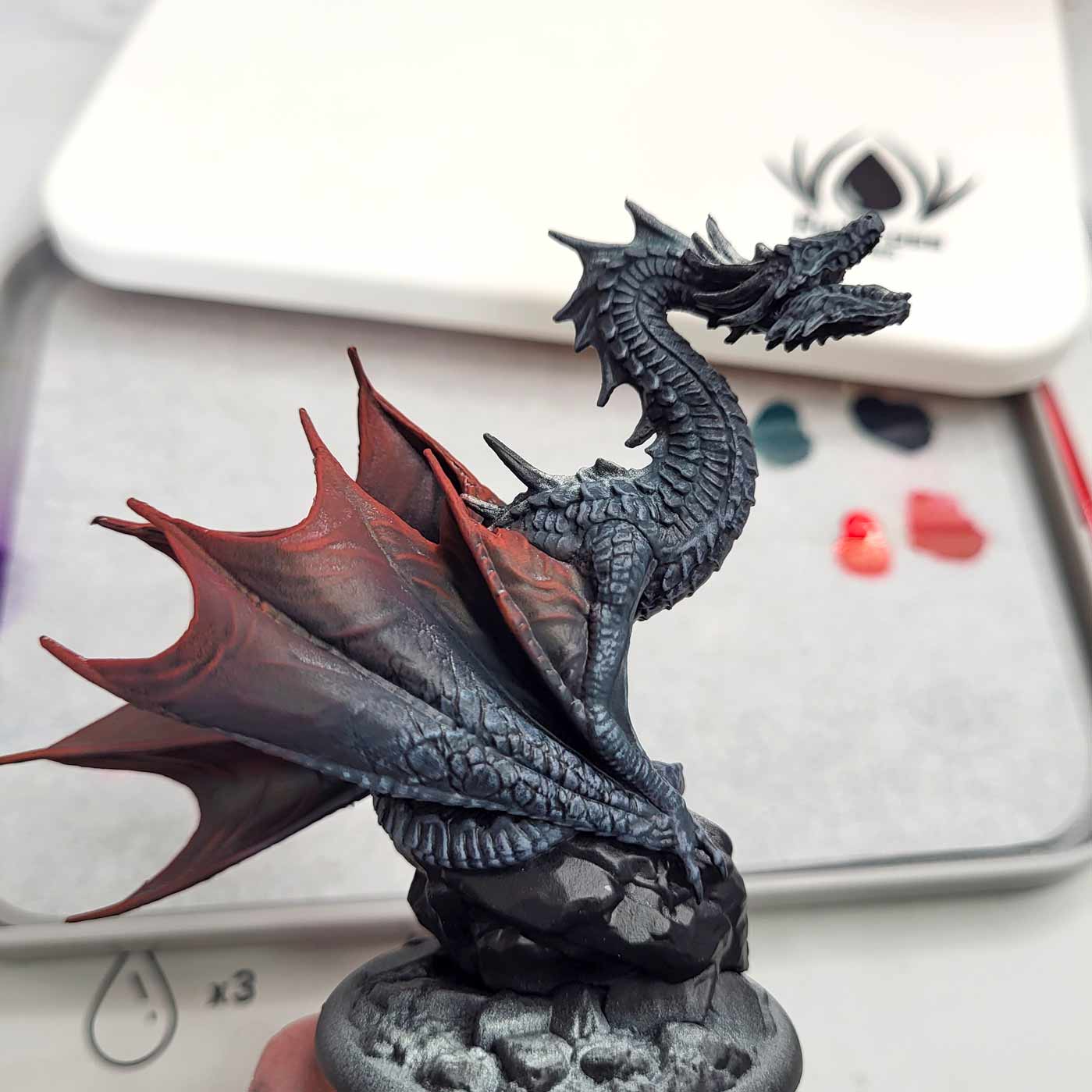 CMON ASOIAF drogon dragon painting miniatures guide rgg redgrassgames how to overbrushing basecoat stage obverse