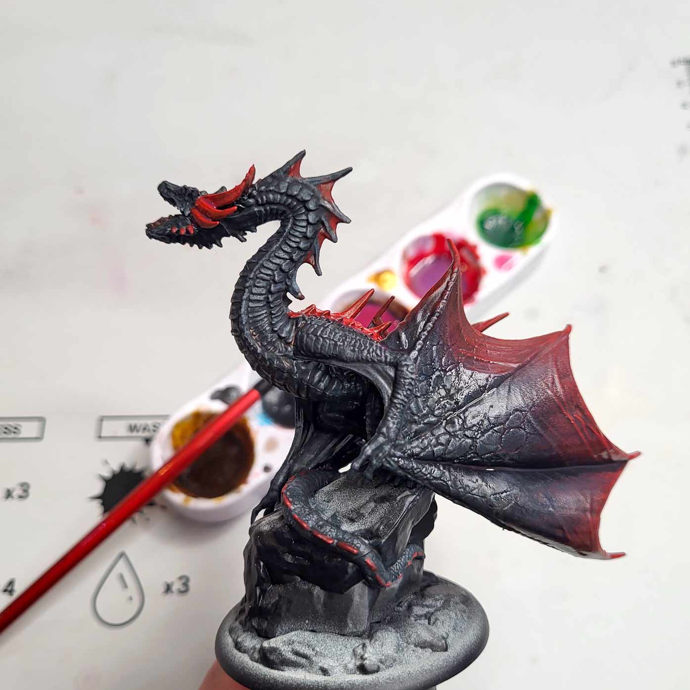 CMON ASOIAF drogon dragon painting miniatures guide rgg redgrassgames how to washes stage